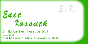 edit kossuth business card